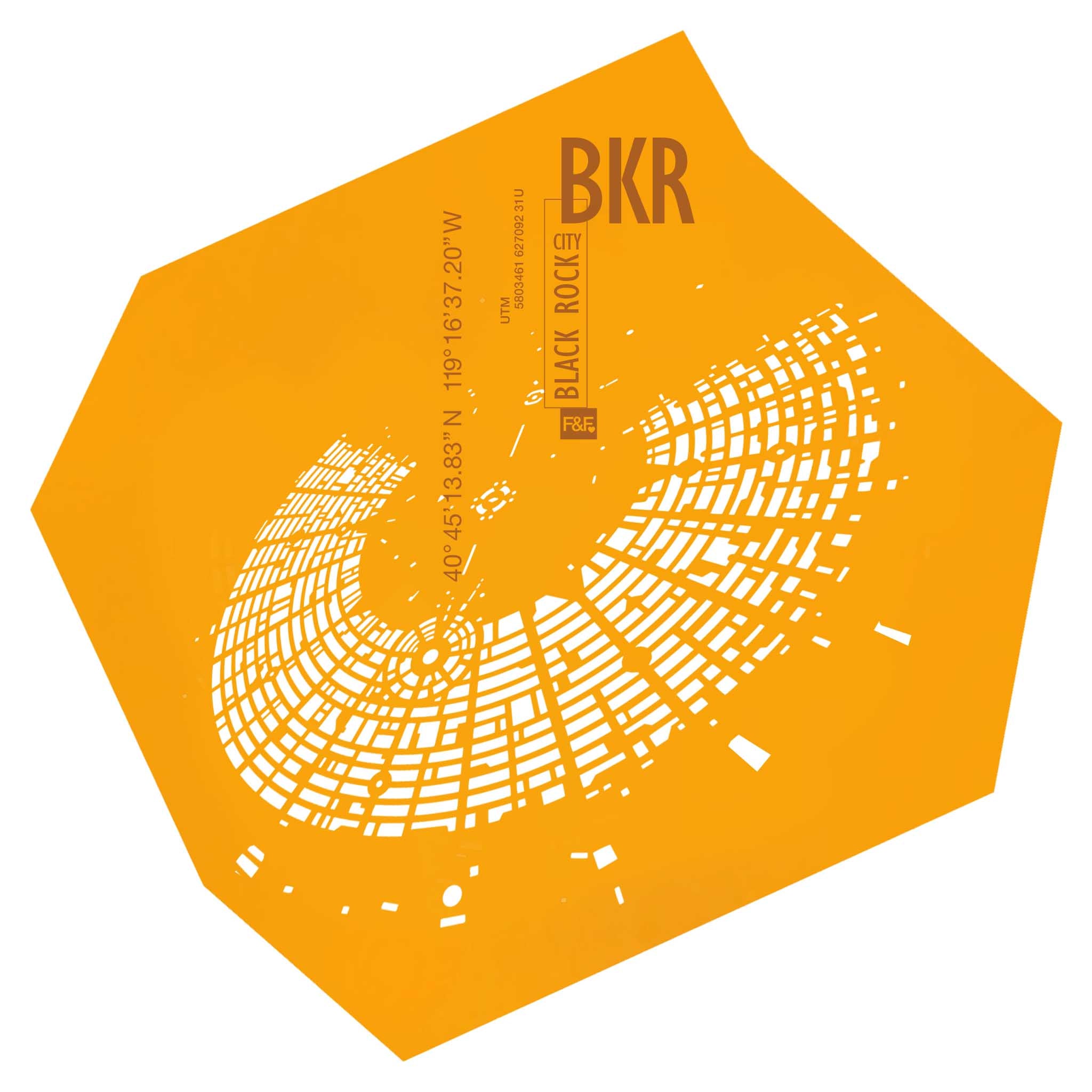 Black Rock City Leather Map Frank&Frank