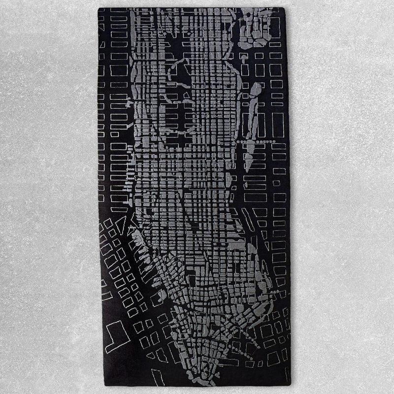 Manhattan New York City Rug Hand Knotted Wool