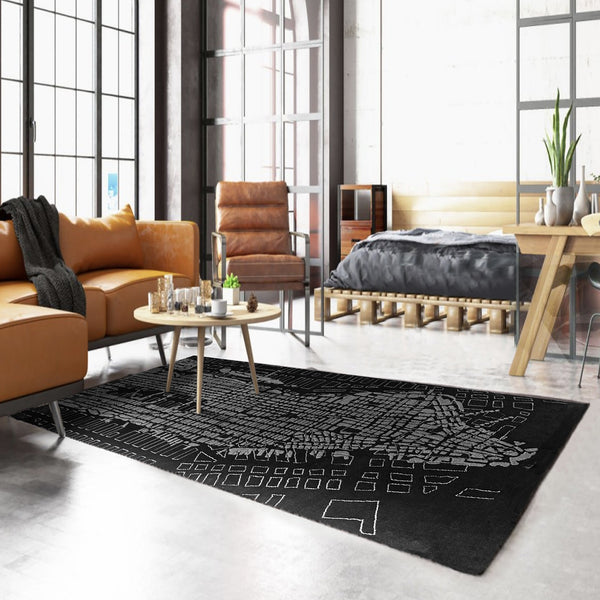Manhattan New York City Rug Hand Knotted Wool