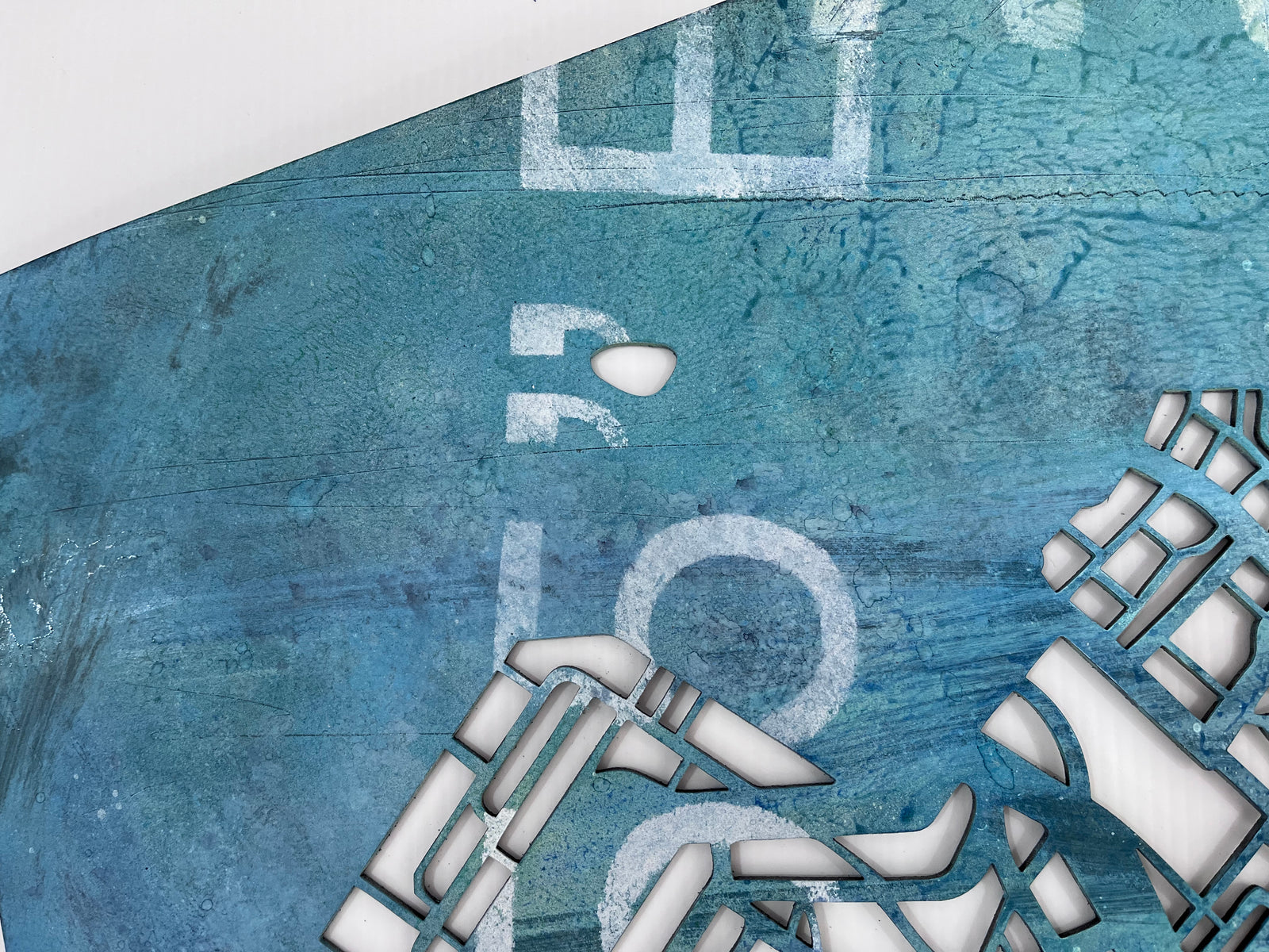 Venice Leather Map hand-painted | H 60-W 82 cm | Unique Piece